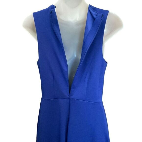 Lark & Ro Sleeveless V-Neck Fit-and-Flare Dress Jumper Blue Size Junior Medium - Picture 3 of 10